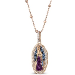 Collana sfere Madonna di Guadalupe argento 925 oro rosa